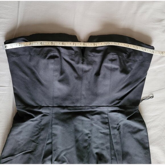 NWOT J crew Silk/Cotton Strapless dress in Faille black (00) - Picture 5 of 11